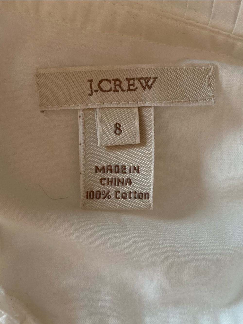 J. Crew White Ruffled Button-Front Blouse Size 8 - Picture 9 of 10